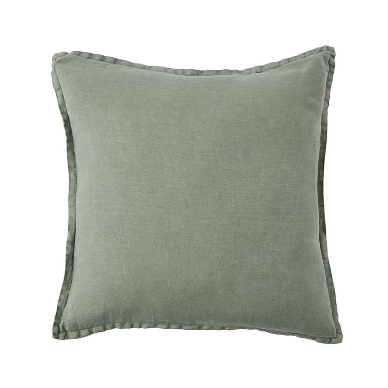 Belgian Gum Leaf Vintage Washed Linen Cushion