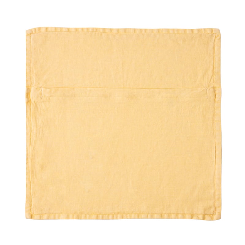 Belgian Lemon Drop Vintage Washed Linen Cushion Cover