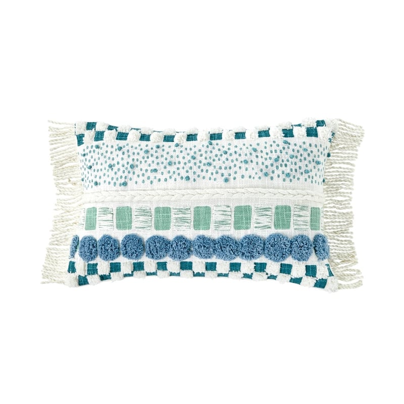 Paloma Green & Blue Tufted Cushion