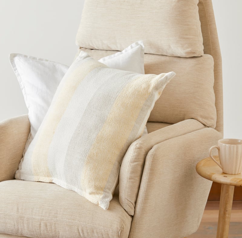 Cabo Natural & Lemon Stripe Cushion