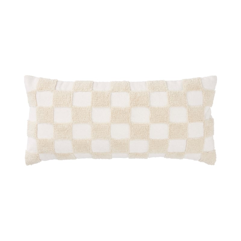 Niland Natural & White Check Cushion