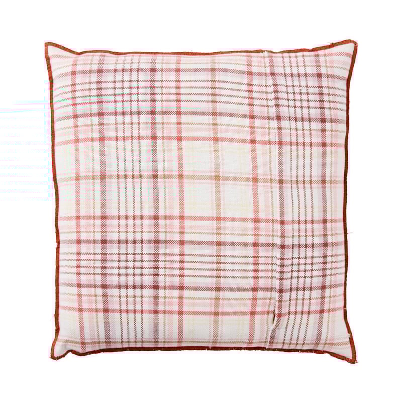 Sunset Pink Check Cushion