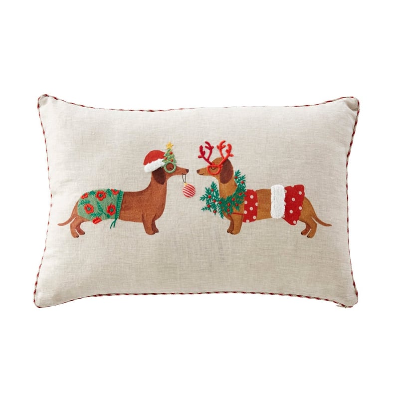 Festive Dachshund Cushion