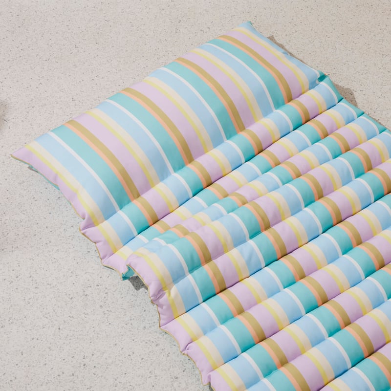 Outdoor Sorbet Stripe Padded Beach Lounger
