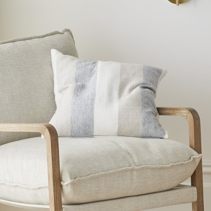 Cabo Natural & Blue Stripe Cushion
