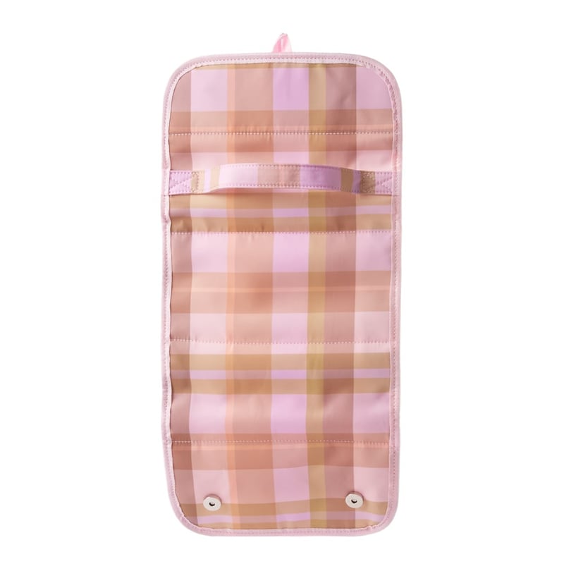Lilac Check Hanging Cosmetic Bag