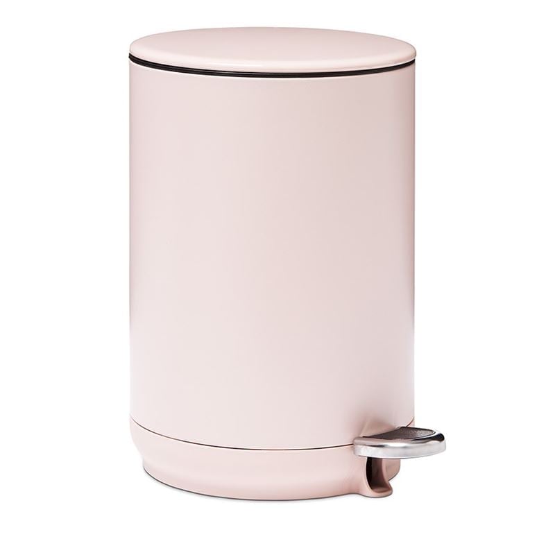 Round Blush Metal Dust Bin 