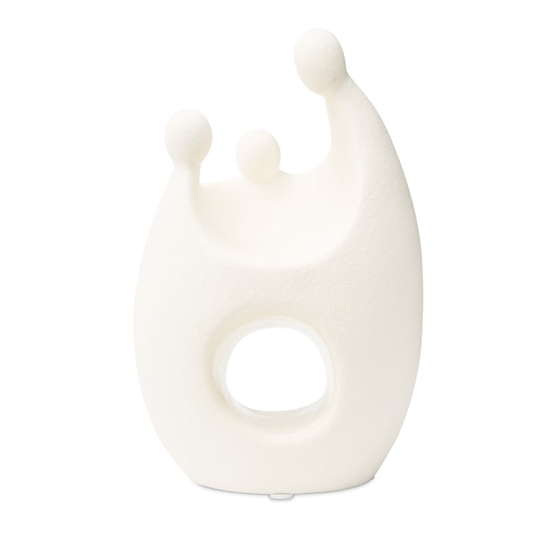 Togetherness Facing Heads White Statue