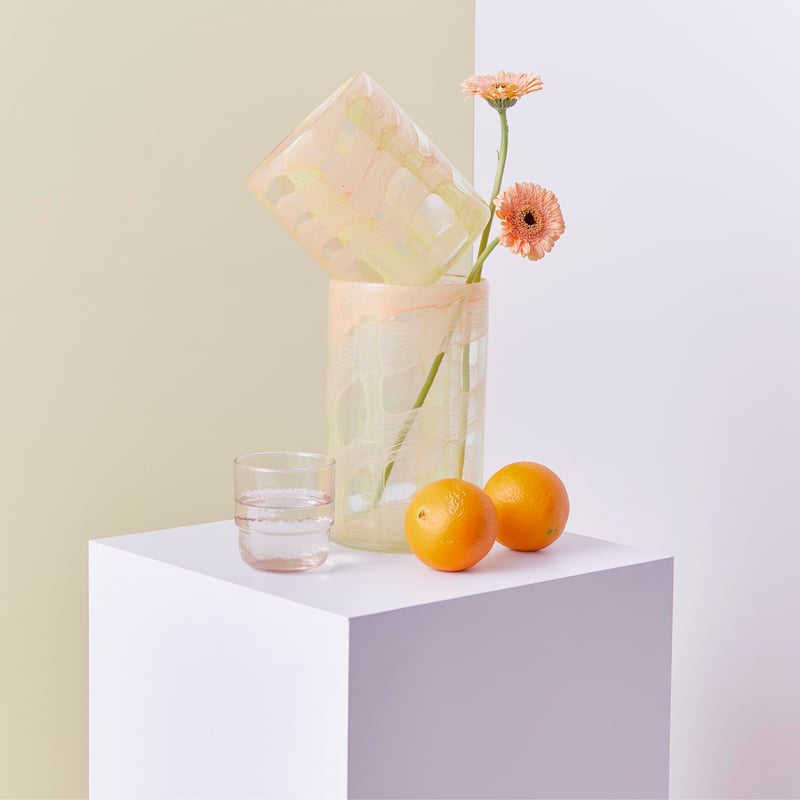 Lattice Orange & Yellow Vase