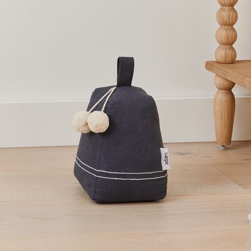 Lottie Charcoal & White Door Stop