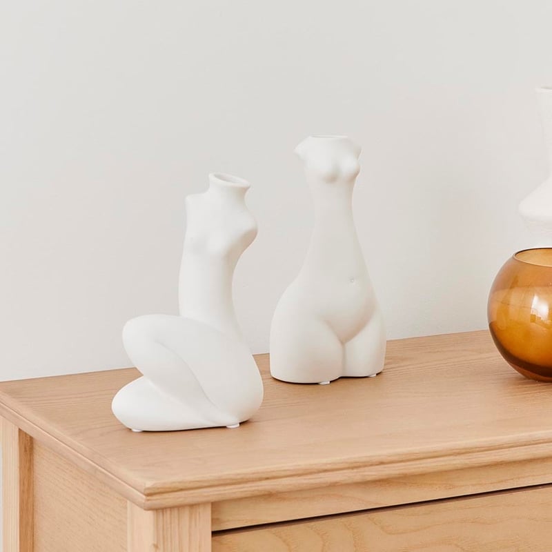 Standing Body White Vase