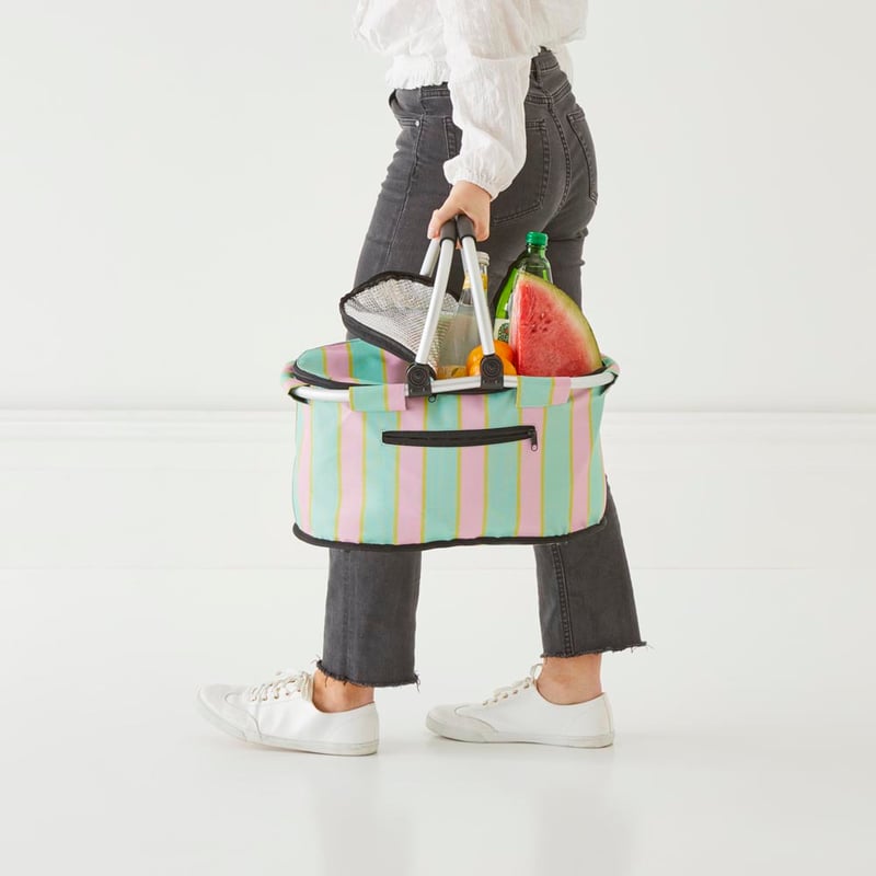 Summer Stripe Shopping Basket