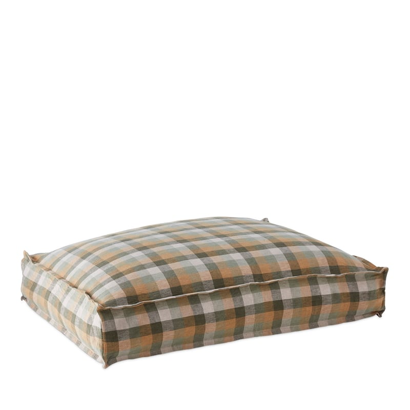 Belgian Multi Greens Check Linen Pet Bed