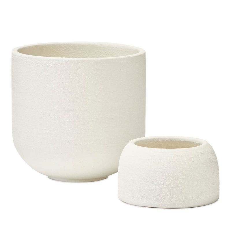 Textured White Sand Pot