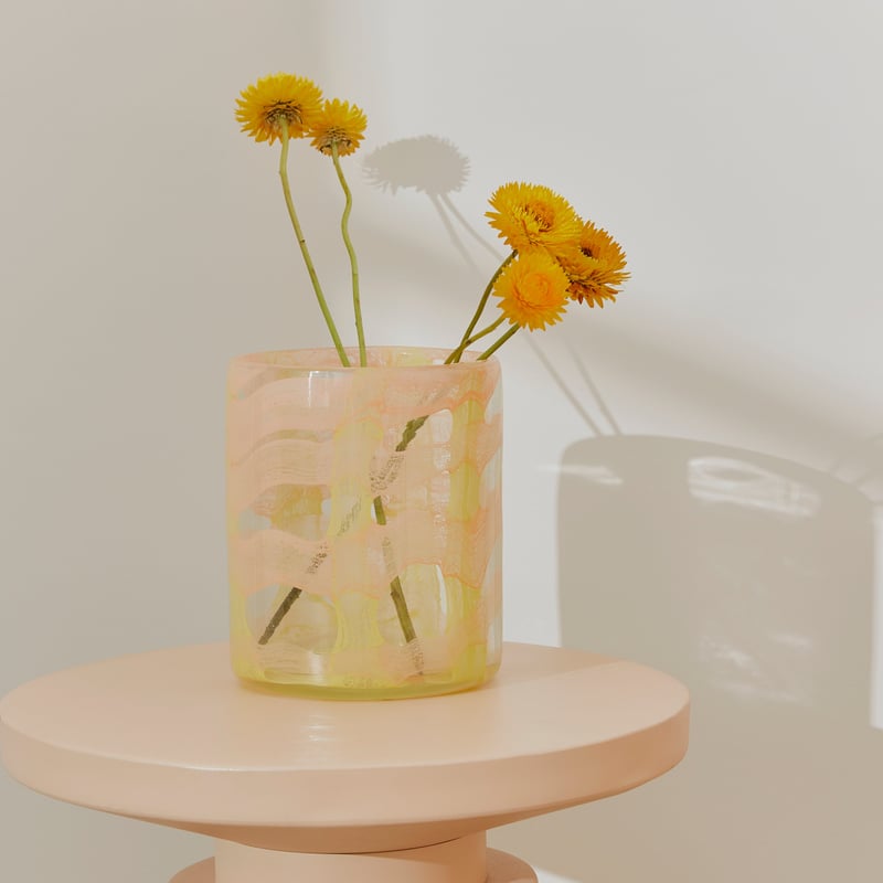 Lattice Orange & Yellow Vase