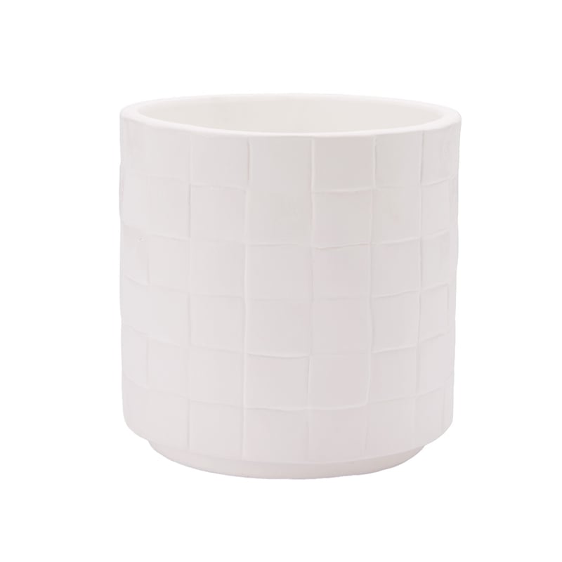 Embossed White Check Pot