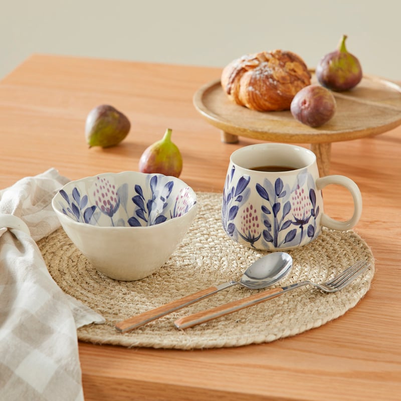 La Fleur Blue Leaves Servingware