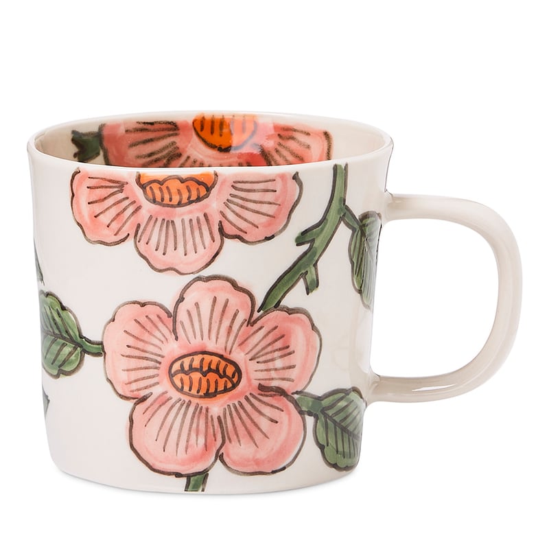 Vintage Flower Pink & Natural Handpainted Servingware