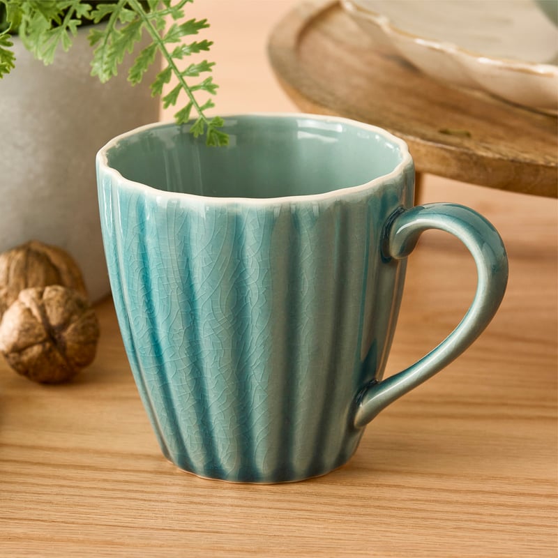 Adeline Scallop Teal Servingware