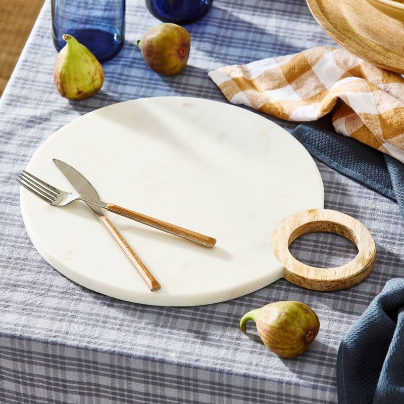 Boston Kitchen White Marble Serving Board