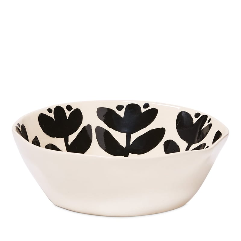 Lola Handpainted Black Leaf Bowl