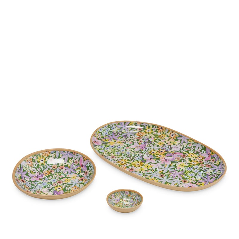 Summer Sorbet Green Floral Melamine Servingware