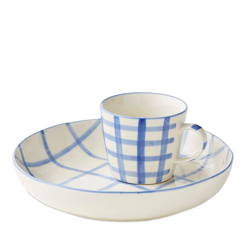 Charli Blue Check Servingware