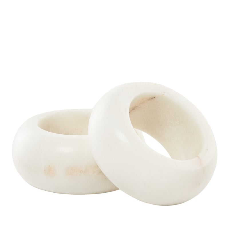 Marble White Napkin Rings
