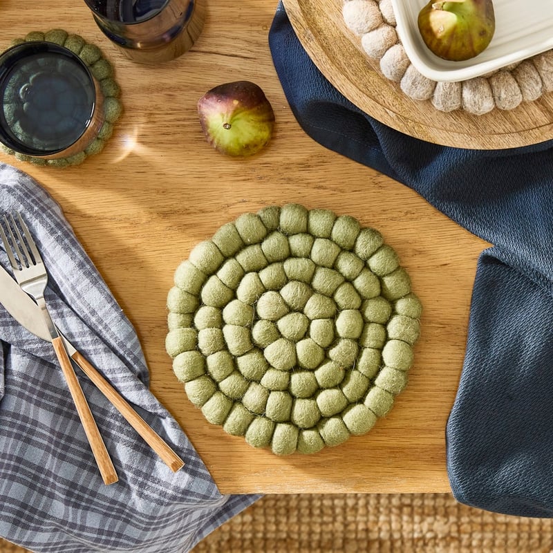 New Zealand Green Wool Trivet
