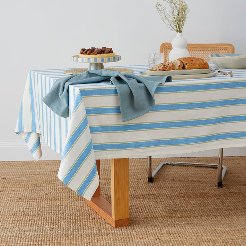 Mallorca Blue & Green Stripe Table Linen