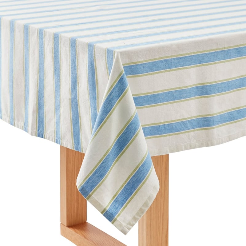 Mallorca Blue & Green Stripe Table Linen