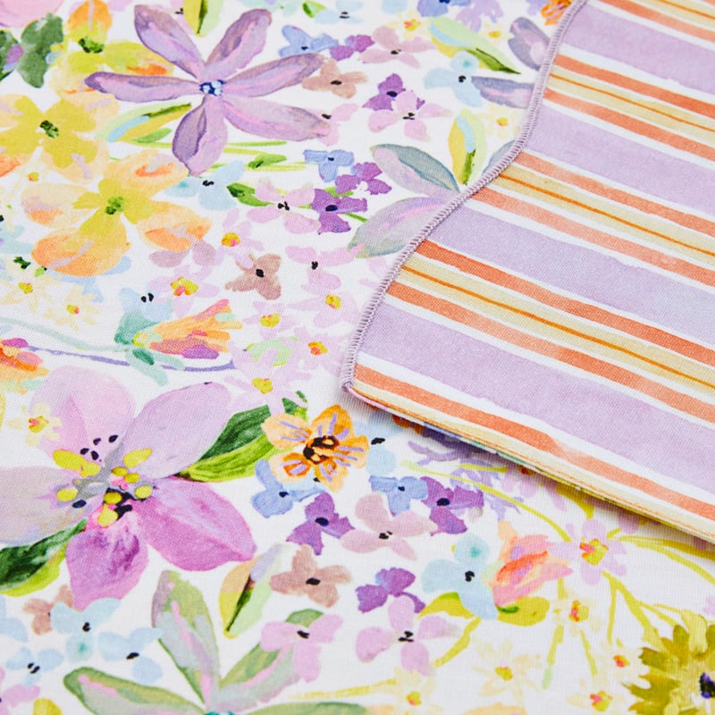 Summer Sorbet Floral & Stripe Table Runner