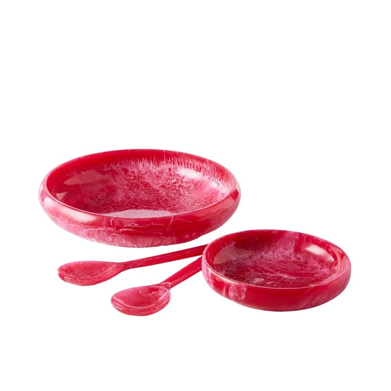 Calypso Raspberry Resin Large Serving Bowl