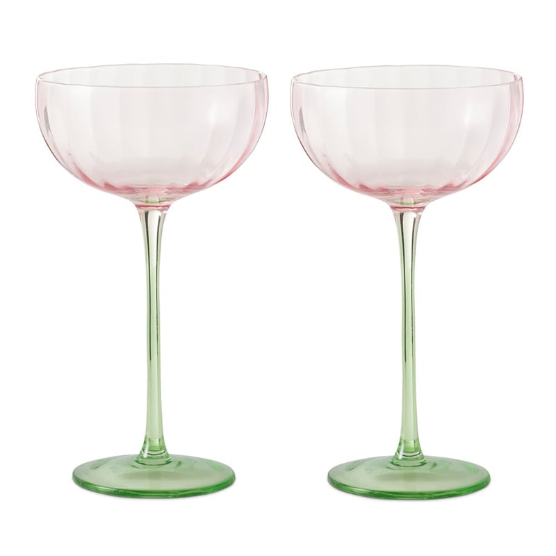 Bardot Pink & Green Cocktail Glass Pack of 2