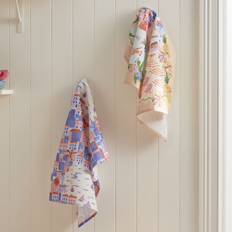 La Dolce Vita Multi Tea Towels Pack of 2