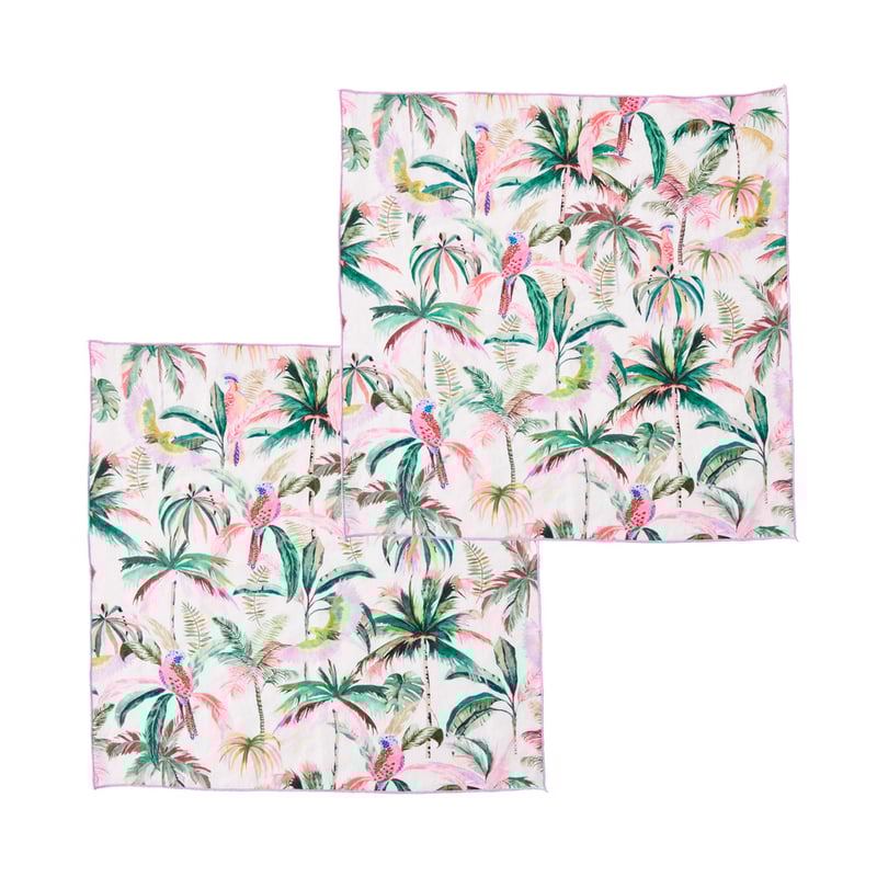 Rio Palm Green  Linen Napkins Pack of 2