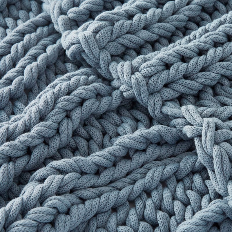 Newport Ashley Blue Chunky Knit Throw