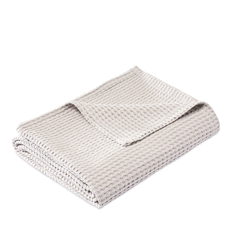 European Collection Turkish Cotton Natural & Seabreeze Waffle Blanket
