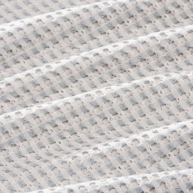 European Collection Turkish Cotton Natural & Seabreeze Waffle Blanket