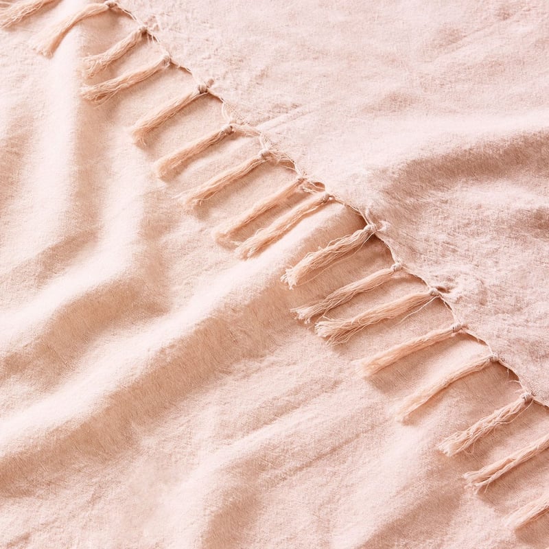 Iris Nude Pink Linen Cotton Throw