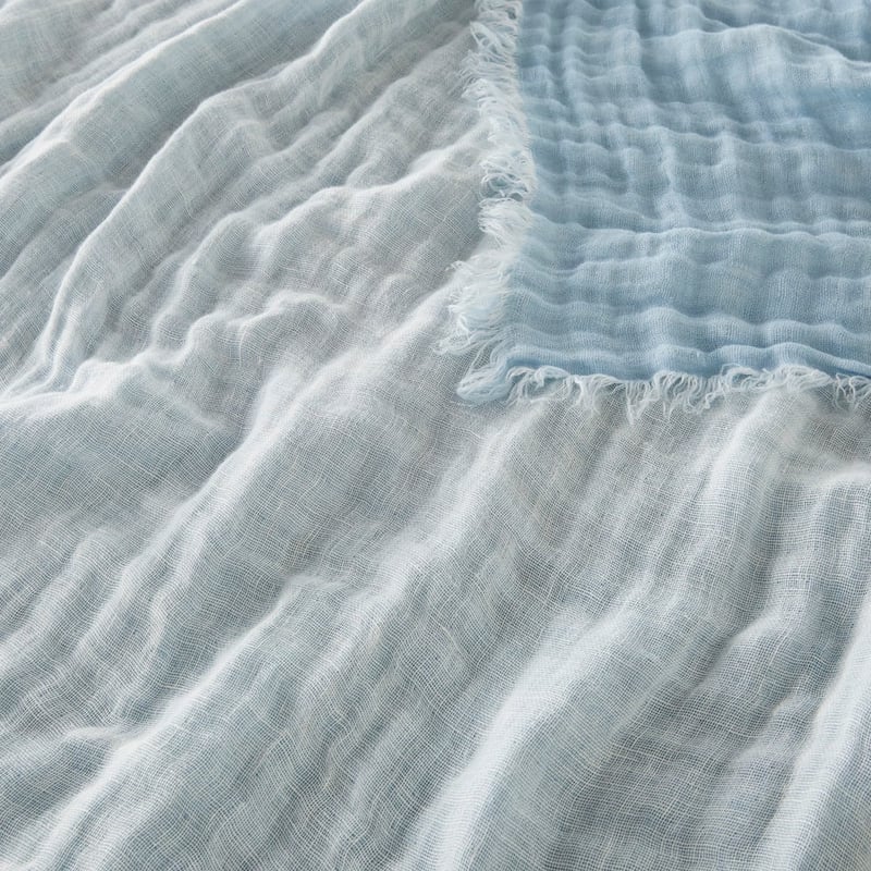 Suri Sky Blue Linen Throw