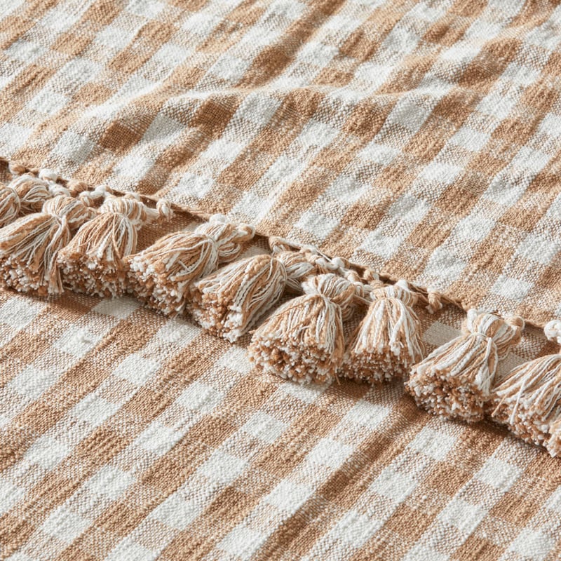 Zola Hazelnut & White Throw