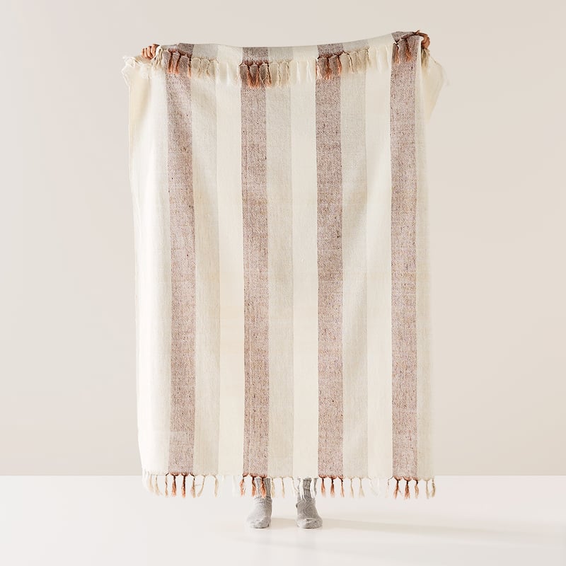 Cabo Natural & Chestnut Stripe Throw