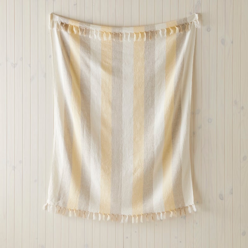 Cabo Natural & Lemon Stripe Throw