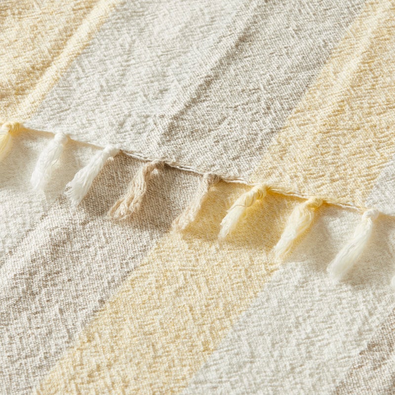 Cabo Natural & Lemon Stripe Throw
