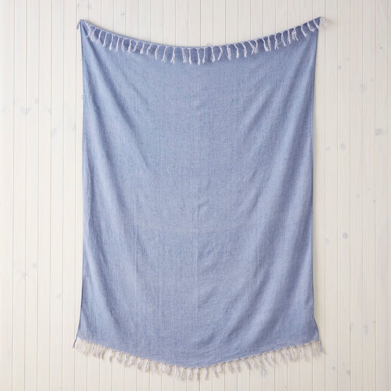 Malmo Arctic Blue Linen Throw