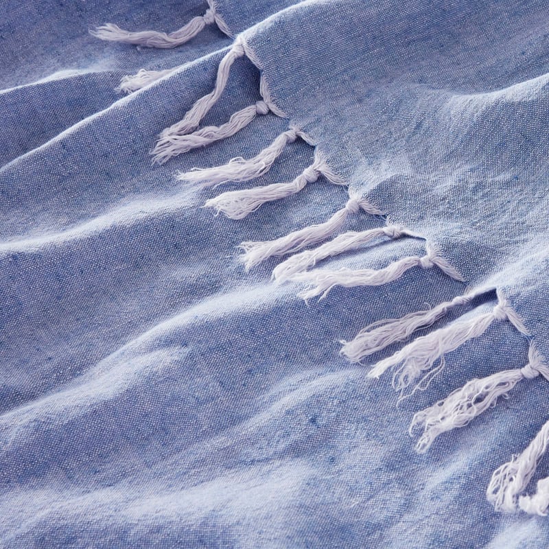 Malmo Arctic Blue Linen Throw