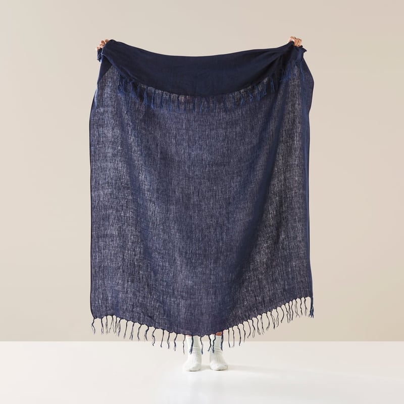 Malmo Denim Linen Throw