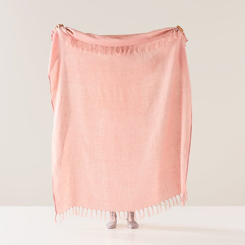 Malmo Peony Pink Linen Throw