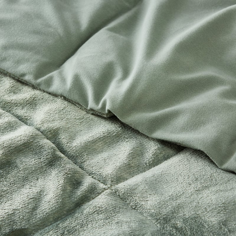 Plush Sage Quilted Blanket